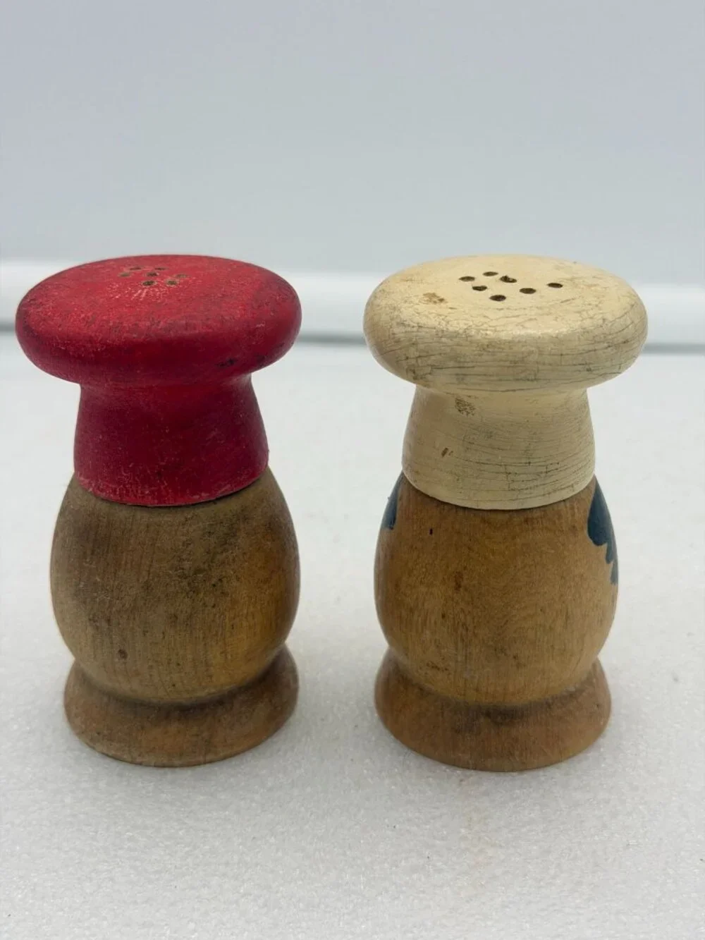 Vintage Wooden Chef Salt and Pepper Shakers Japan
